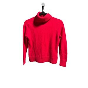Lands' End Sweater Womens XS/P Red 100% Cashmere Turtleneck Long Sleeve
